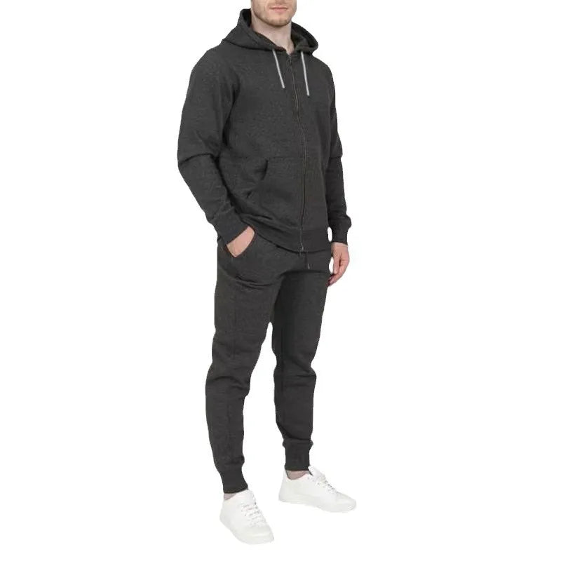 Conjunto deportivo para hombre con sudadera con capucha y cremallera