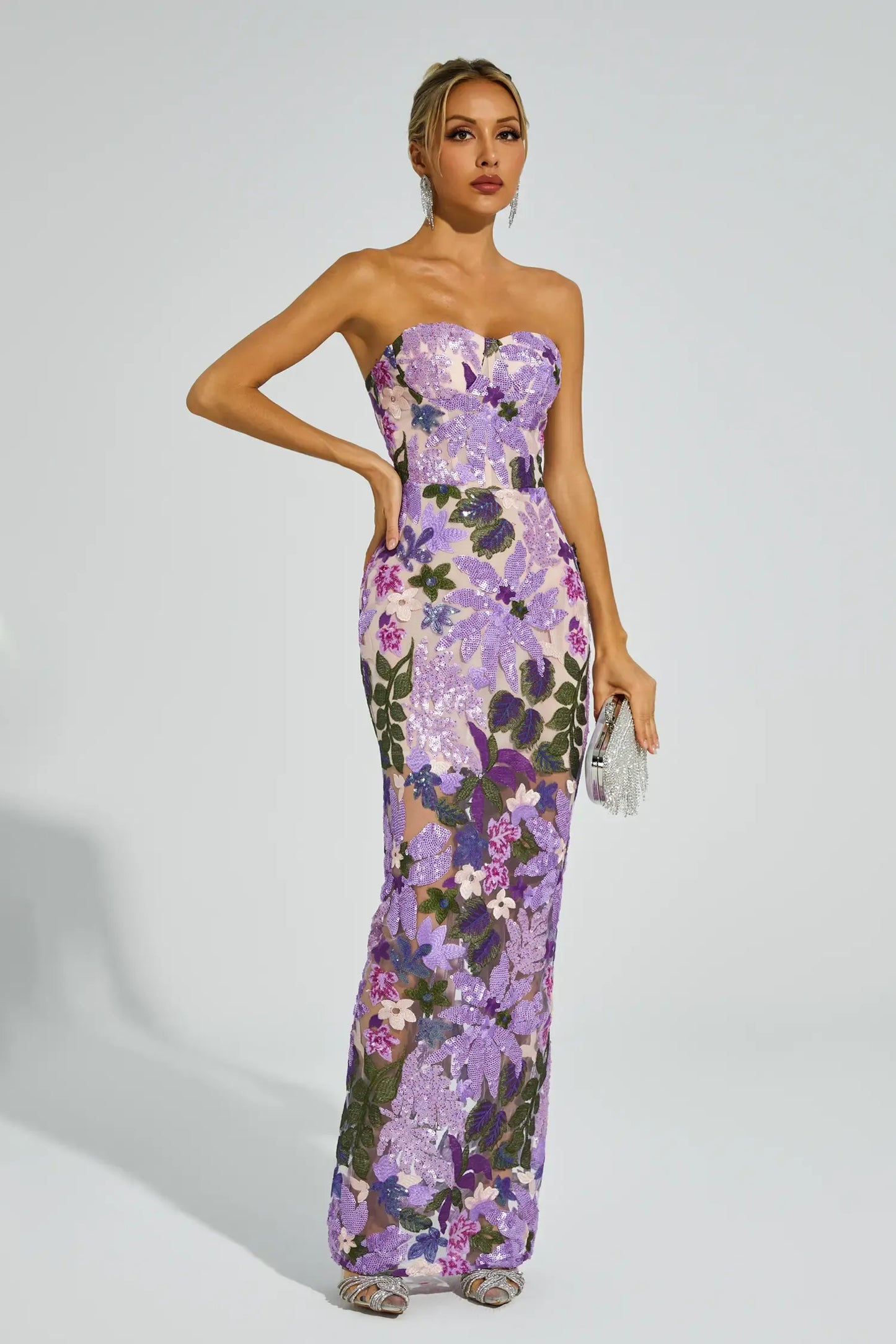 Vestido Maxi Leanna Verde con Bordado Floral