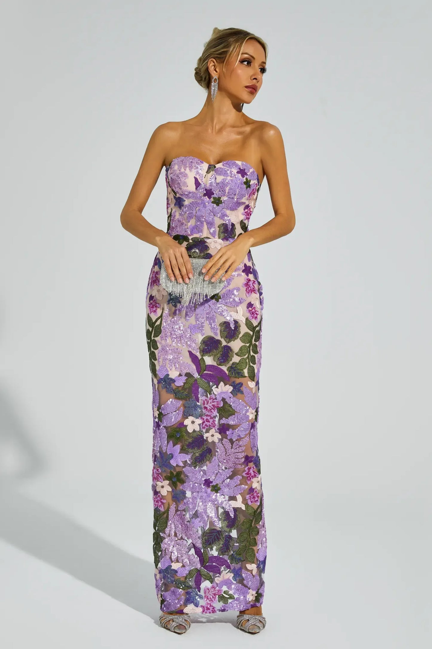 Vestido Maxi Leanna Verde con Bordado Floral