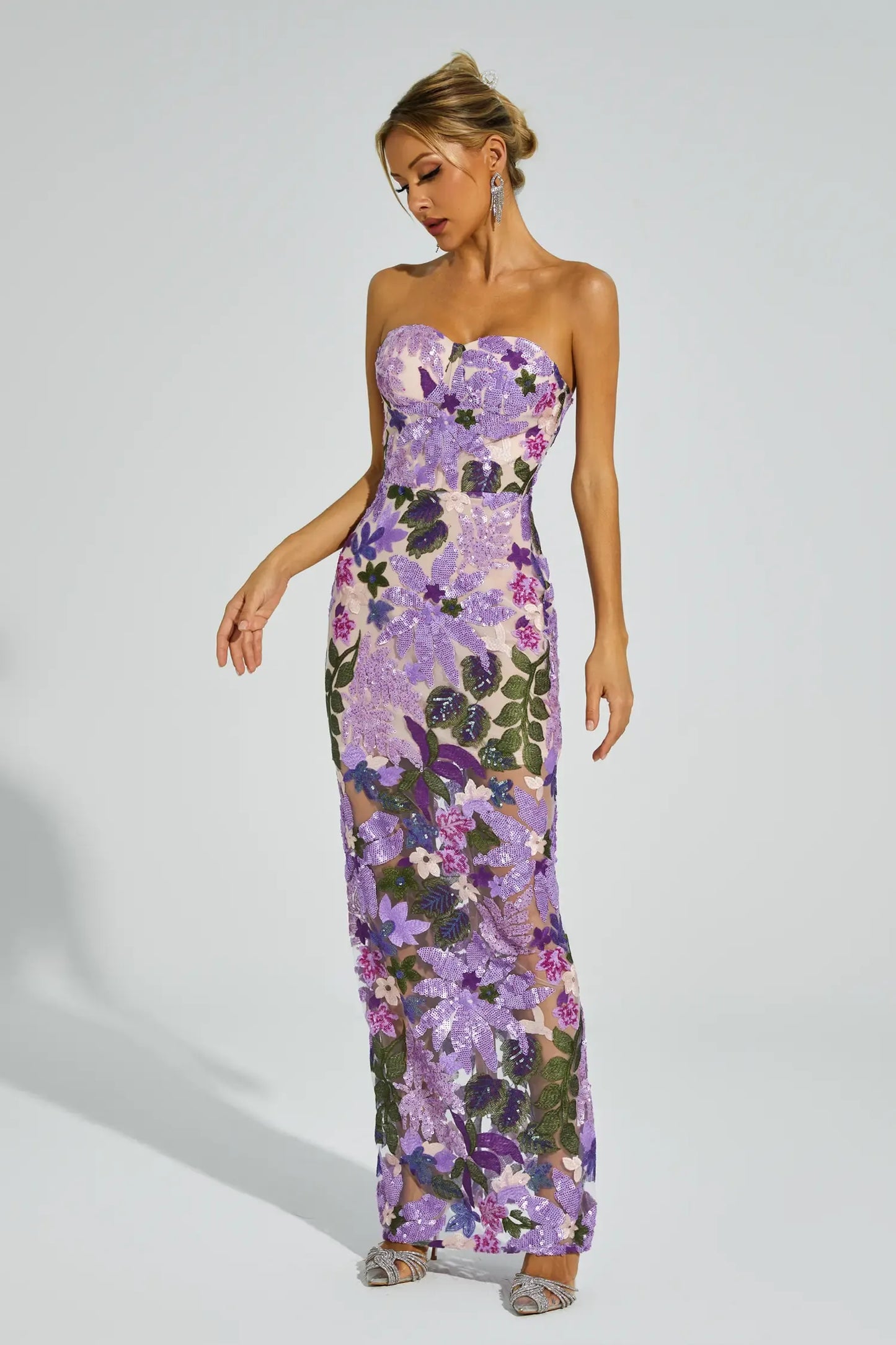 Vestido Maxi Leanna Verde con Bordado Floral