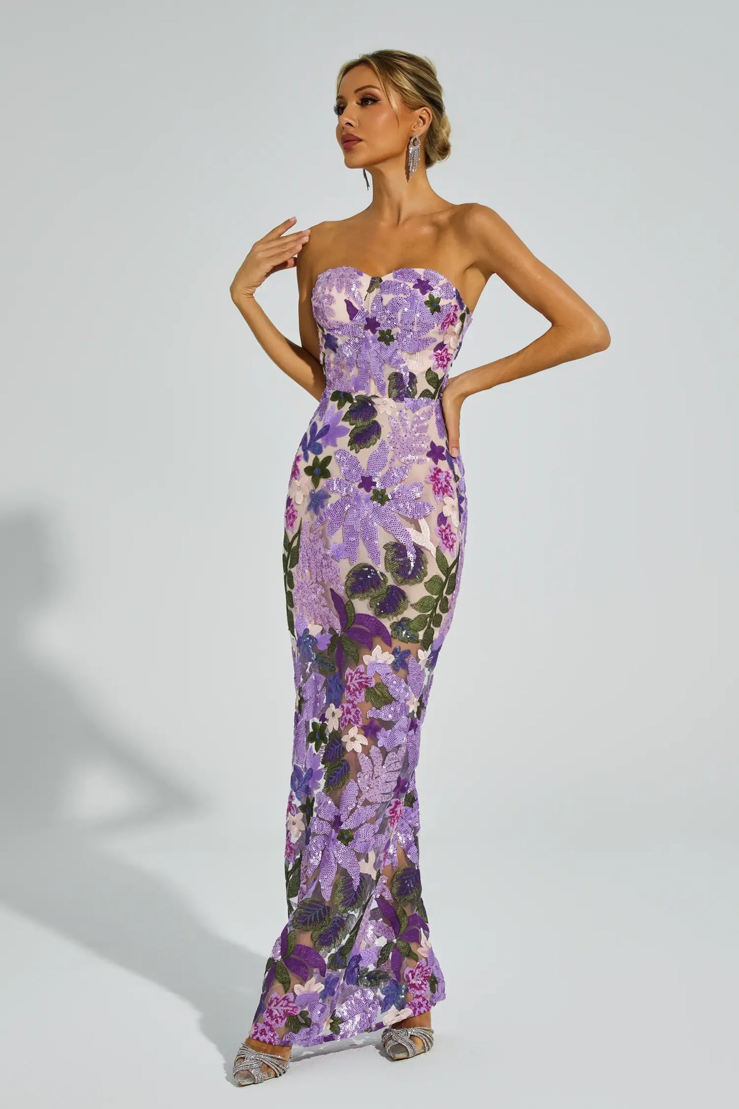 Vestido Maxi Leanna Verde con Bordado Floral