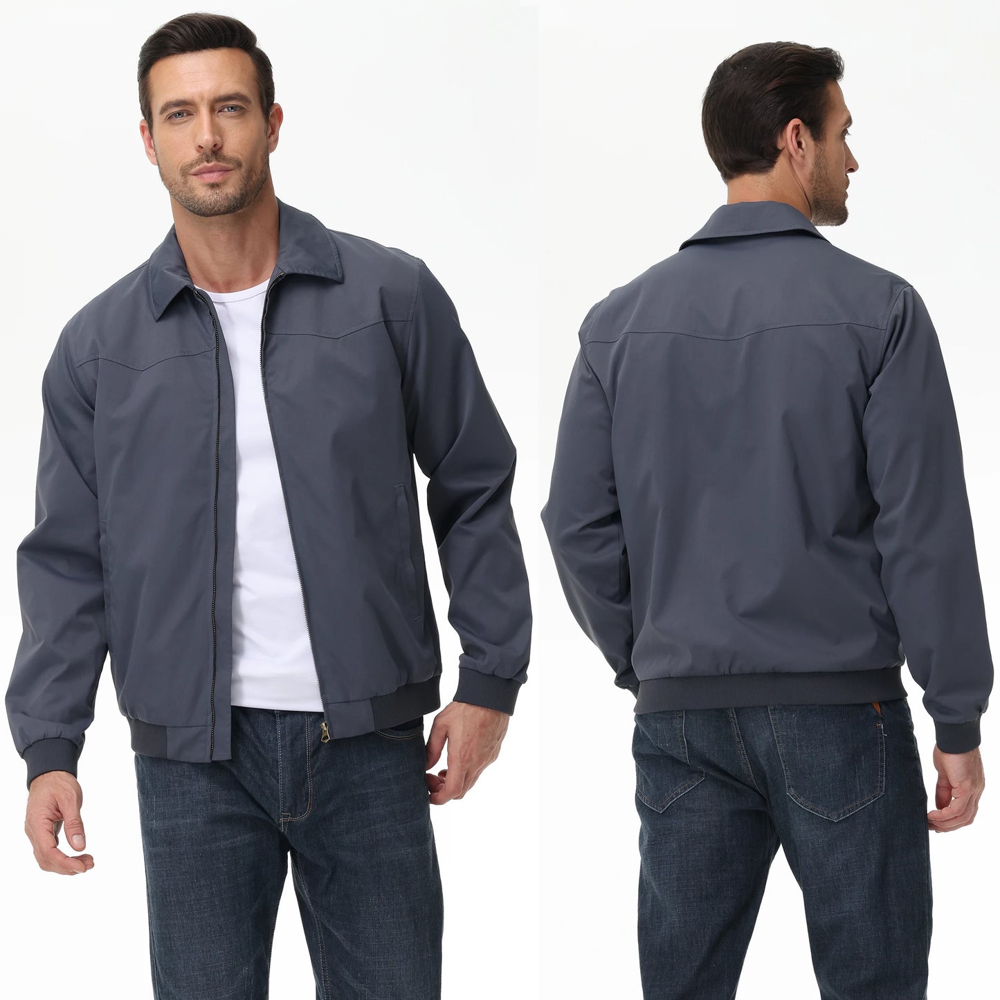 Chaqueta casual de negocios para hombre – cortaviento e impermeable