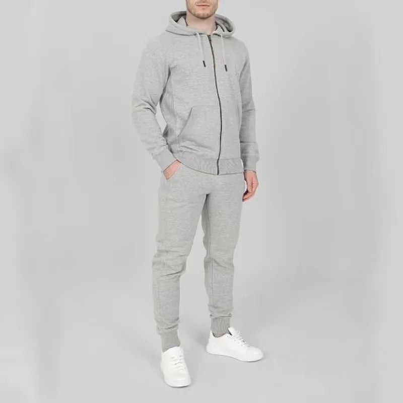Conjunto deportivo para hombre con sudadera con capucha y cremallera