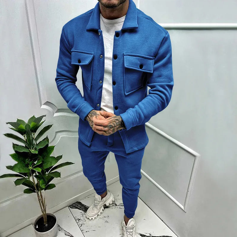Conjunto chaqueta y pantalón efecto ante