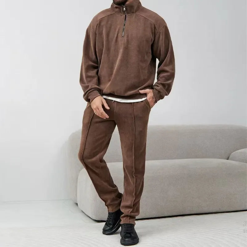 Chándal de pana para hombre – conjunto de sudadera y pantalón