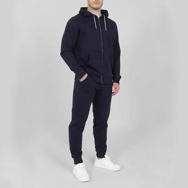 Conjunto deportivo para hombre con sudadera con capucha y cremallera