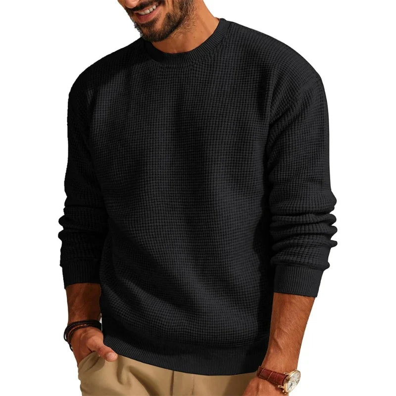 Jersey de punto para hombre con cuello redondo