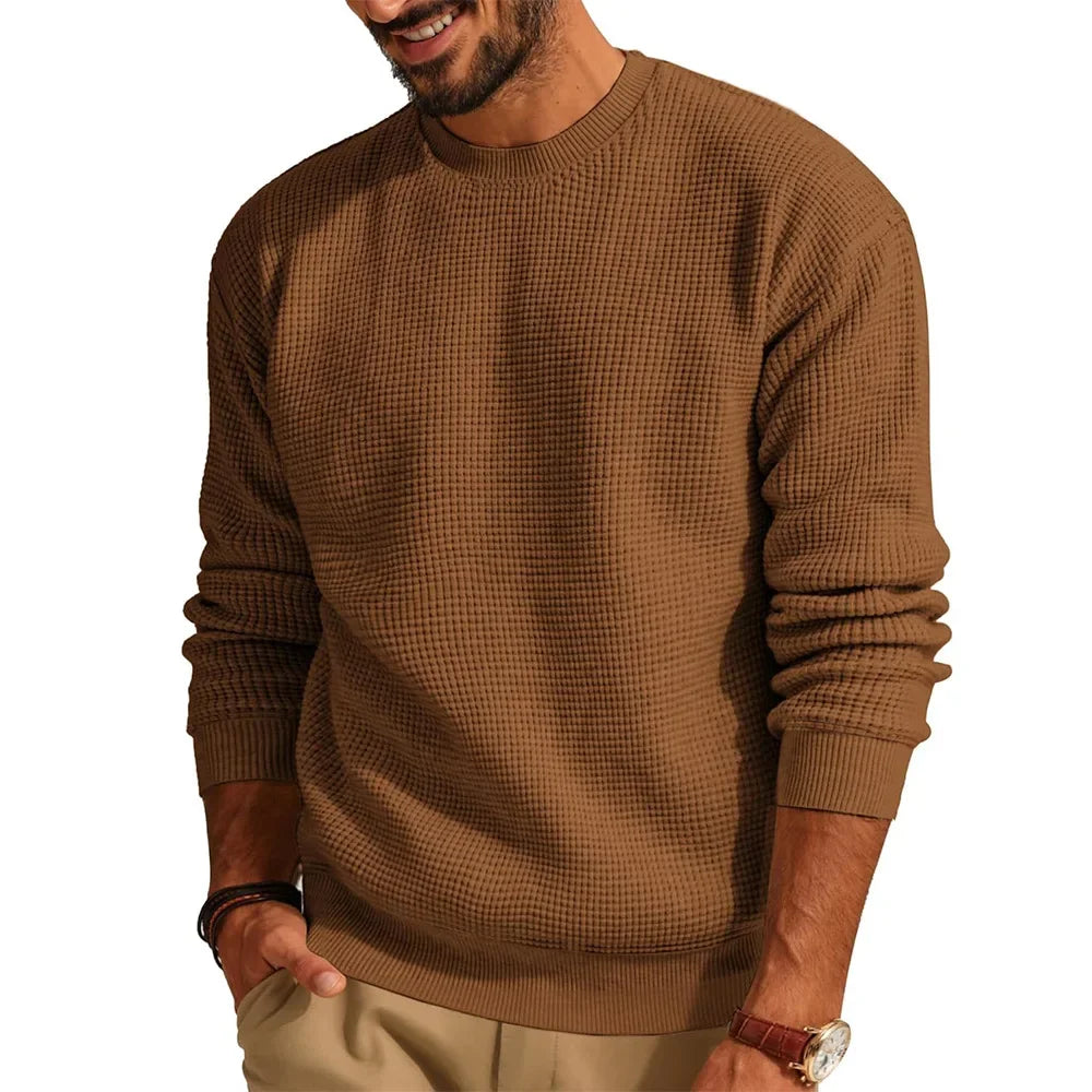 Jersey de punto para hombre con cuello redondo