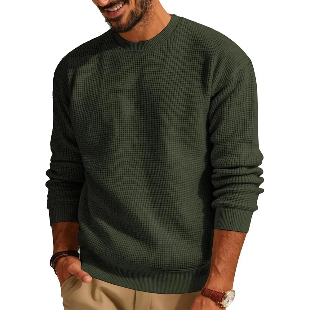 Jersey de punto para hombre con cuello redondo