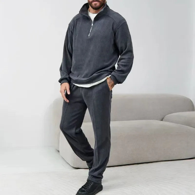 Chándal de pana para hombre – conjunto de sudadera y pantalón