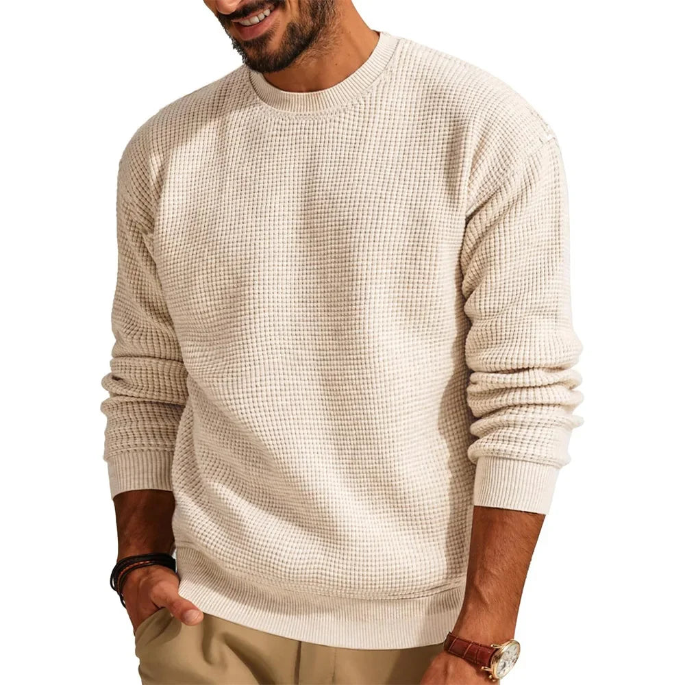 Jersey de punto para hombre con cuello redondo